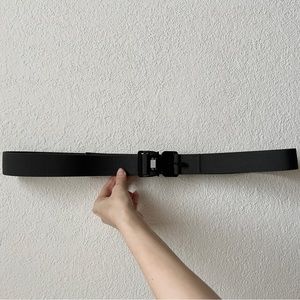 Black oversized adjustable magnetic buckle unisex nylon tactical utility belt